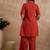 Rust cotton a-line kurta with palazzos