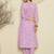 Lavender cotton a-line kurta with trousers