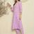 Lavender cotton a-line kurta with trousers