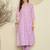 Lavender cotton a-line kurta with trousers