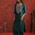 Teal liva straight kurta with trousers