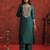 Teal liva straight kurta with trousers