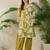 Green cotton straight kurta with palazzos