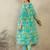 Sea green cotton a-line kurta with trousers
