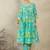 Sea green cotton a-line kurta with trousers