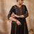 Black cotton a-line kurta with trousers