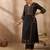 Black cotton a-line kurta with trousers