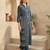 Blue cotton a-line kurta with trousers