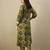 Green cotton a-line kurta with trousers
