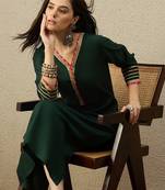 Green liva a-line kurta with trousers