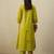Green cotton a-line kurta with trousers