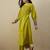 Green cotton a-line kurta with trousers