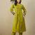 Green cotton a-line kurta with trousers