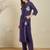 Purple cotton a-line kurta with trousers