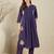 Purple cotton a-line kurta with trousers