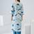 Blue cotton straight kurta with trousers