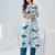 Blue cotton straight kurta with trousers
