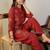 Rust cotton a-line kurta with trousers