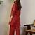 Rust cotton a-line kurta with trousers