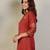 Rust cotton a-line kurta with trousers