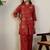 Rust cotton a-line kurta with trousers