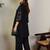 Black cotton a-line kurta with trousers