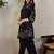 Black cotton a-line kurta with trousers
