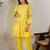 Yellow rayon a-line kurta with trousers