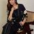 Black rayon a-line kurta with trousers