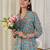 Blue cotton a-line kurta with trousers