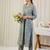 Blue cotton a-line kurta with trousers