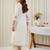 White cotton-blend a-line kurta with palazzos