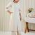 White cotton-blend a-line kurta with palazzos