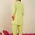 Green rayon a-line kurta with palazzos