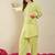 Green rayon a-line kurta with palazzos