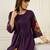 Purple cotton a-line kurta with trousers