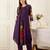 Purple cotton a-line kurta with trousers