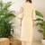 Cream rayon straight kurta with palazzos