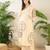 Cream rayon straight kurta with palazzos