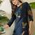 Navy blue rayon a-line kurta with palazzos