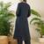 Navy blue rayon a-line kurta with palazzos