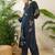 Navy blue rayon a-line kurta with palazzos