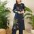 Navy blue rayon a-line kurta with palazzos