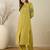 Green rayon straight kurta with trousers
