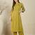Green rayon straight kurta with trousers