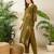 Olive cotton straight kurta with trousers