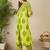 Yellow cotton a-line kurta with trousers