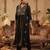 Black silk-blend a-line kurta with trousers
