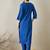 Blue cotton straight kurta with trousers