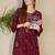 Maroon cotton a-line kurta with trousers
